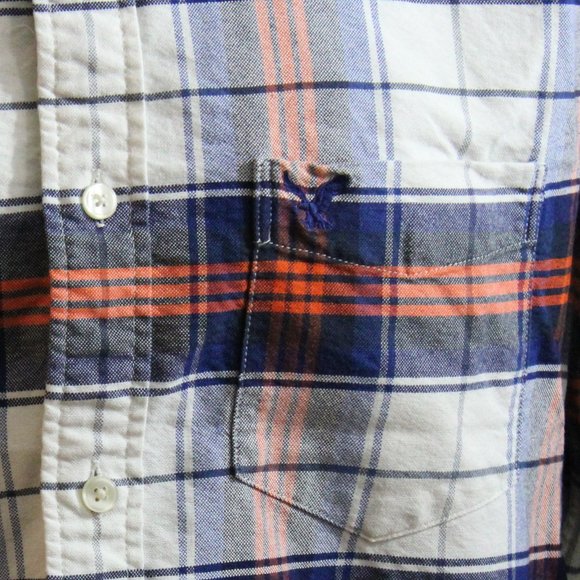 American Eagle Outfitters Plaid Long Sleeve Slim Fit Button Down Shirt - Picture 7 of 10